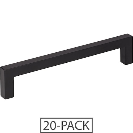 Elements of the 128 mm Center-to-Center Matte Black Square Stanton Cabinet Bar Pull 20PK 625-128MB-20
